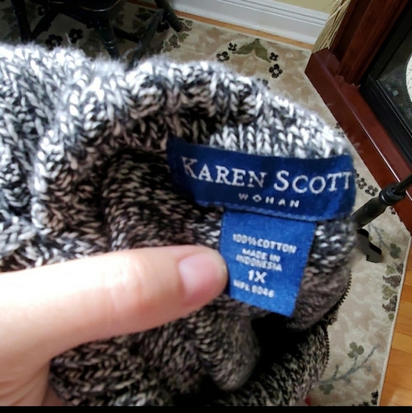 Karen Scott plus sz 1X sweater gray like new - Picture 6 of 8